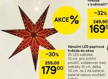 Vánoční LED papírová dekorace