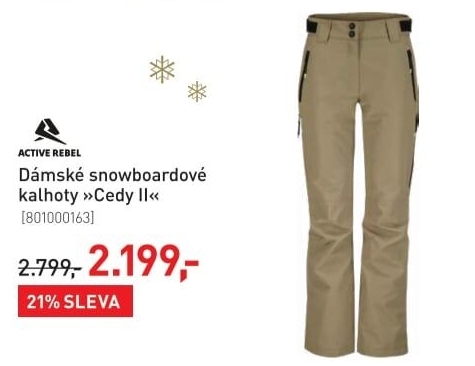 Dámské snowboardové kalhoty Active Rebel