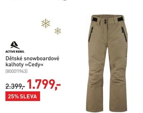 Dětské snowboardové kalhoty Active Rebel