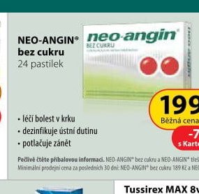 NEO-ANGIN bez cukru 24 pastilek