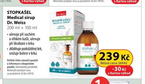 STOPKAŠEL Medical sirup Dr. Weiss 200 ml + 100 ml