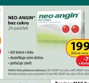 NEO-ANGIN bez cukru 24 pastilek