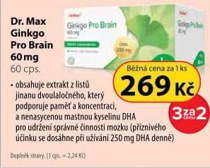 Doplněk stravy Ginkgo Pro Brain Dr.Max