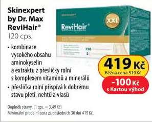 Doplněk stravy podpora růstu ReviHair skinexpert BY DR.MAX
