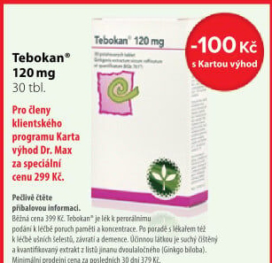 Doplněk stravy při poruchách duševní výkonnosti Tebokan Dr. Schwabe