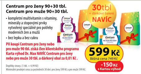 Doplněk stravy pro ženy Centrum - dárkové balení