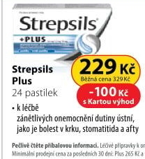Pastilky proti bolesti v krku Plus Strepsils