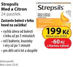 Pastilky proti bolesti v krku Strepsils