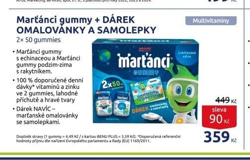 Marťánci gummy + DÁREK OMALOVÁNKY A SAMOLEPKY