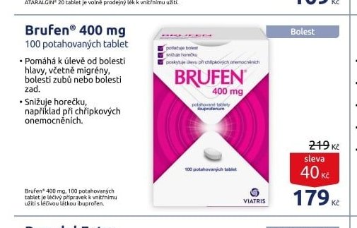 Brufen 400 mg 100 potahovaných tablet