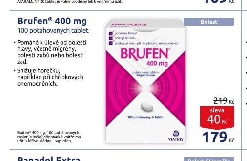 Brufen 400 mg 100 potahovaných tablet