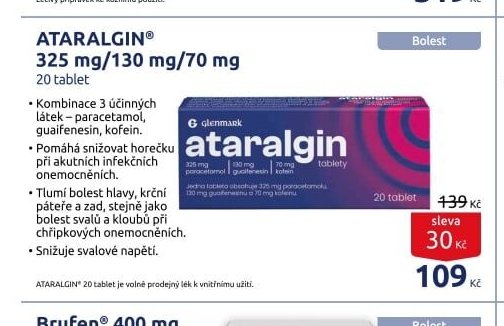 ATARALGIN 325 mg/130 mg/70 mg 20 tablet