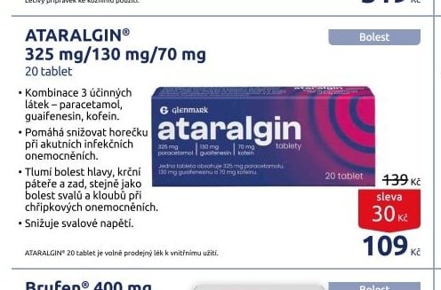 ATARALGIN 325 mg/130 mg/70 mg 20 tablet