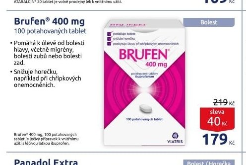 Brufen 400 mg 100 potahovaných tablet