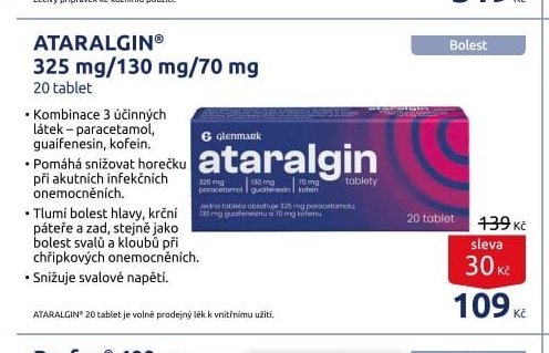 ATARALGIN 325 mg/130 mg/70 mg 20 tablet