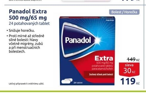 Panadol Extra 500 mg/65 mg 24 potahovaných tablet