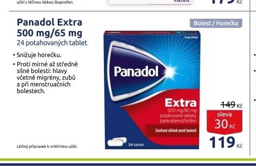 Panadol Extra 500 mg/65 mg 24 potahovaných tablet