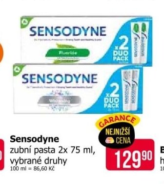 Sensodyne zubní pasta 2x 75 ml, vybrané druhy