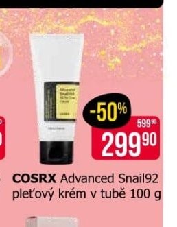 COSRX Advanced Snail92 pleťový krém v tubě 100 g