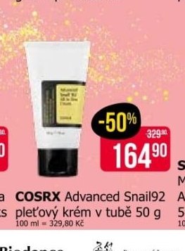 COSRX Advanced Snail92 pleťový krém v tubě 50 g