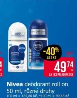 Deodorant kuličkový roll-on Nivea
