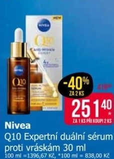 Duální sérum vyplňující Q10 proti vráskám Anti-Wrinkle Expert Nivea