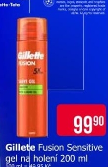 Gel na holení pánský Sensitive Fusion Gillette