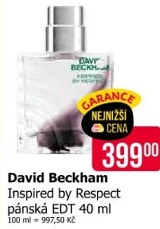 Toaletní voda pánská Inspired By Respect David Beckham