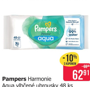 Vlhčené ubrousky dětské Harmonie Aqua Pampers