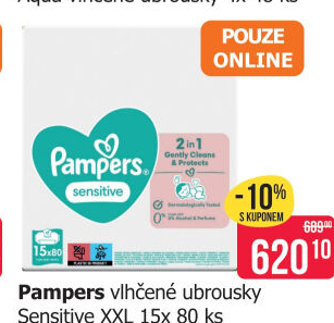 Vlhčené ubrousky dětské Pampers Sensitive