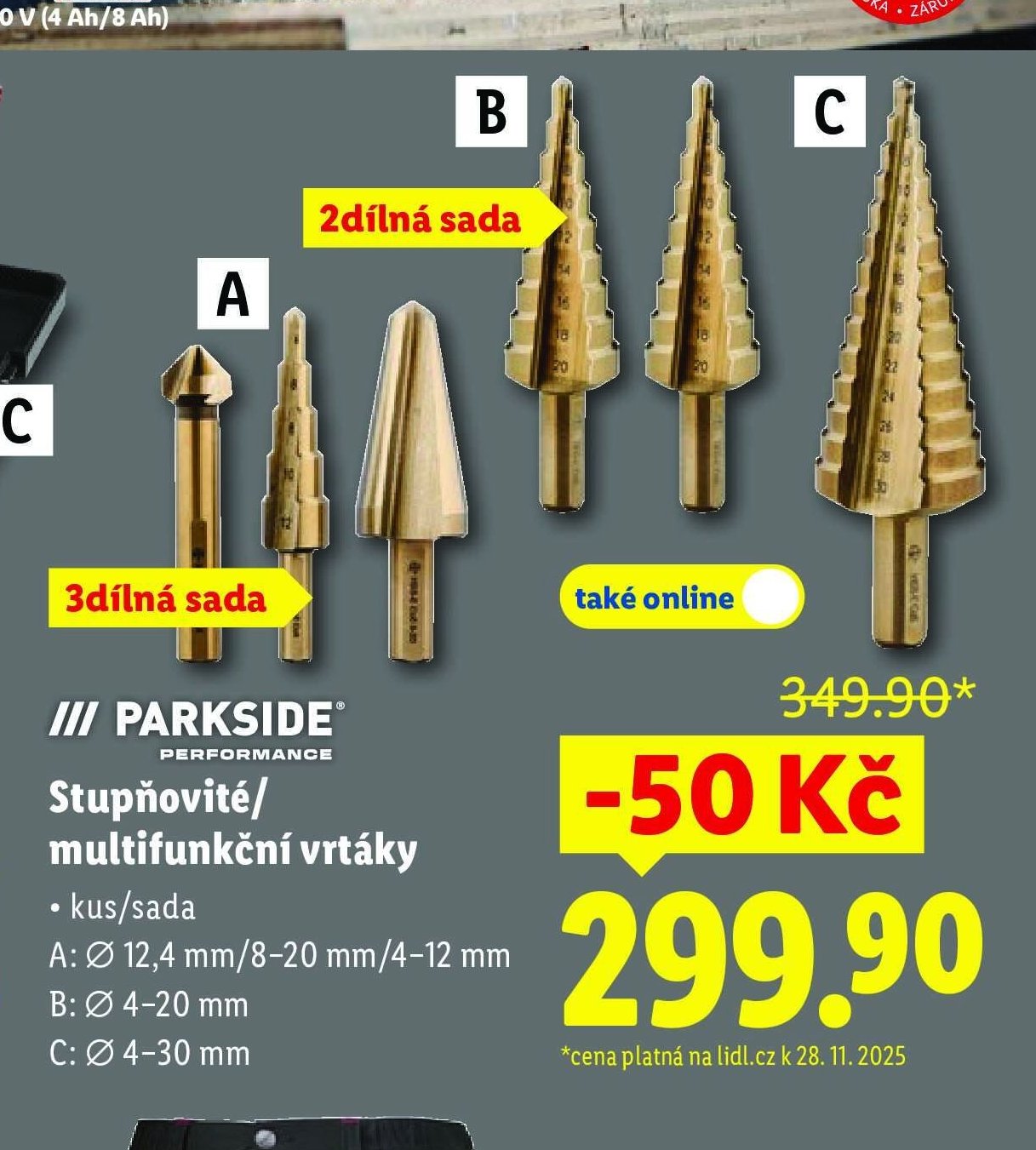 Stupňovité/multifunkční vrtáky