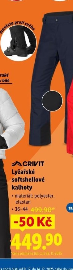 CRIVIT Lyžařské softshellové kalhoty