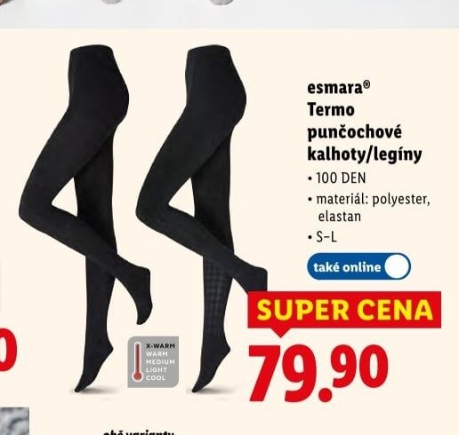 esmara Termo punčochové kalhoty/legíny