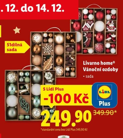 Livarno home Vánoční ozdoby sada 51dílná