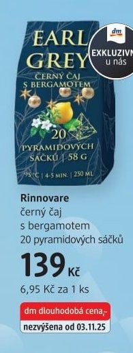 Rinnovare černý čaj s bergamotem