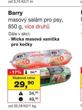 Barry masový salám pro psy 850 g
