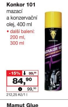 Konkor 101 mazací a konzervační olej, 400 ml