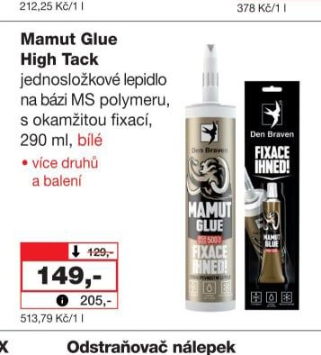 Mamut Glue High Tack jednosložkové lepidlo na bázi MS polymeru, 290 ml, bílé