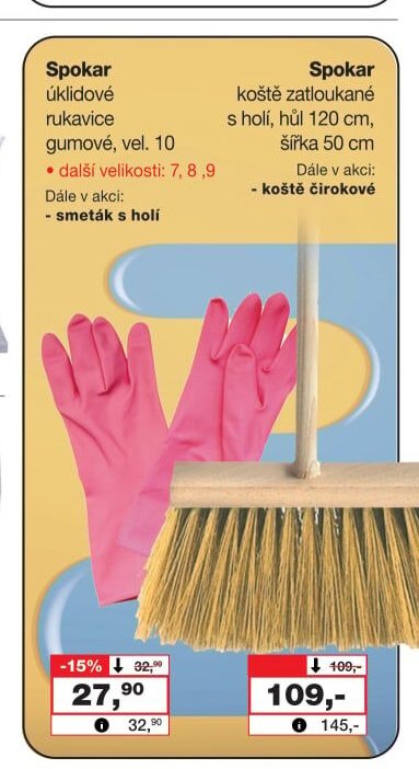Spokar úklidové rukavice gumové, vel. 10