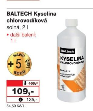 BALTECH Kyselina chlorovodíková solná, 2 l