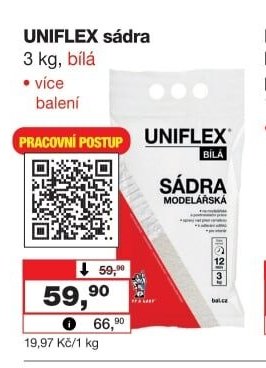 UNIFLEX sádra 3 kg, bílá