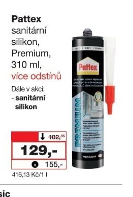 Pattex sanitární silikon, Premium, 310 ml