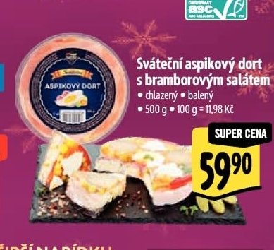 Sváteční aspikový dort s bramborovým salátem