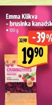 Brusinky klikvy sušené Emma