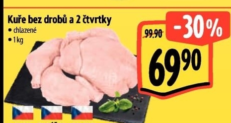 Kuře + 2 kuřecí čtvrtky