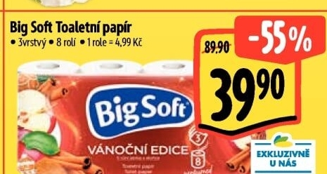 Toaletní papír 3vrstvý Big Soft