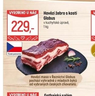 Hovězí žebro s kostí Globus