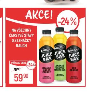Na všechny čerstvé šťávy 0,8l značky Rauch