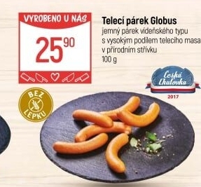Párky s telecím masem Globus