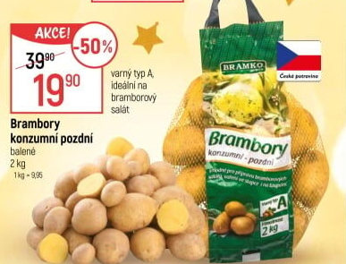 Brambory konzumní pozdní Bramko